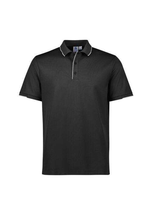 P313MS Mens Focus Short Sleeve Polo Black White 01 ZAAUUfy