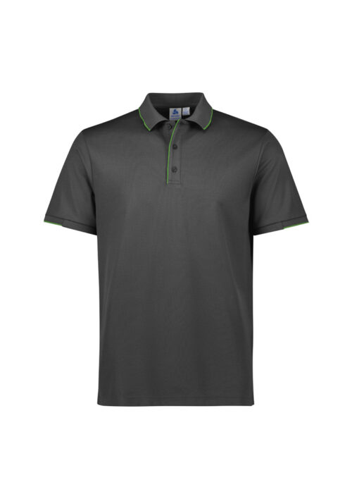 P313MS Mens Focus Short Sleeve Polo Grey FluoroLime 01 akJm4A2