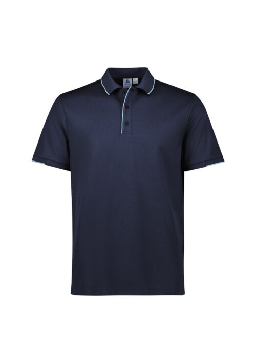 P313MS Mens Focus Short Sleeve Polo Navy Sky 01 E2eQ0P1