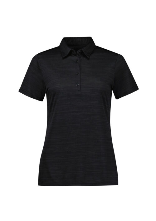 P410LS Womens Orbit Short Sleeve Polo Black 01