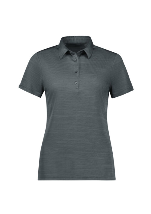 P410LS Womens Orbit Short Sleeve Polo DarkGrey 01