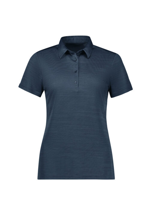 P410LS Womens Orbit Short Sleeve Polo Navy 01