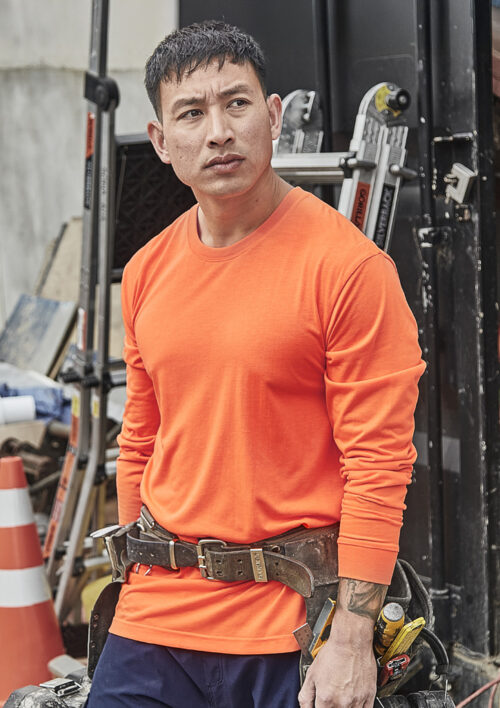 ZH390 Syzmik Mens Hi Vis Long Sleeve Tee Talent Orange