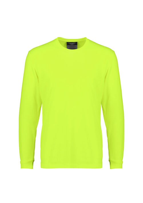 ZH390 Syzmik Mens Hi Vis Long Sleeve Tee yellow front