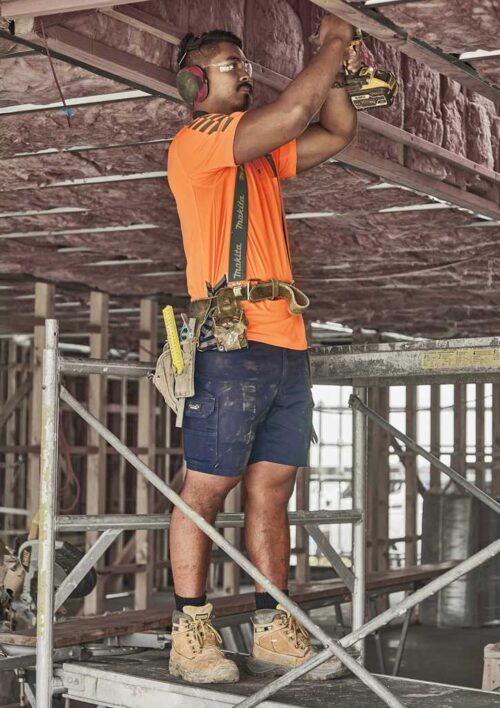 ZS235 Syzmik Mens Essential Stretch Cargo Short Talent Navy 05