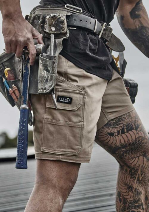 ZS235 Syzmik Mens Essential Stretch Cargo Short Talent Stone 02
