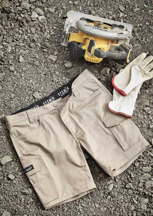ZS235 Syzmik Mens Essential Stretch Cargo Short Talent Stone 03