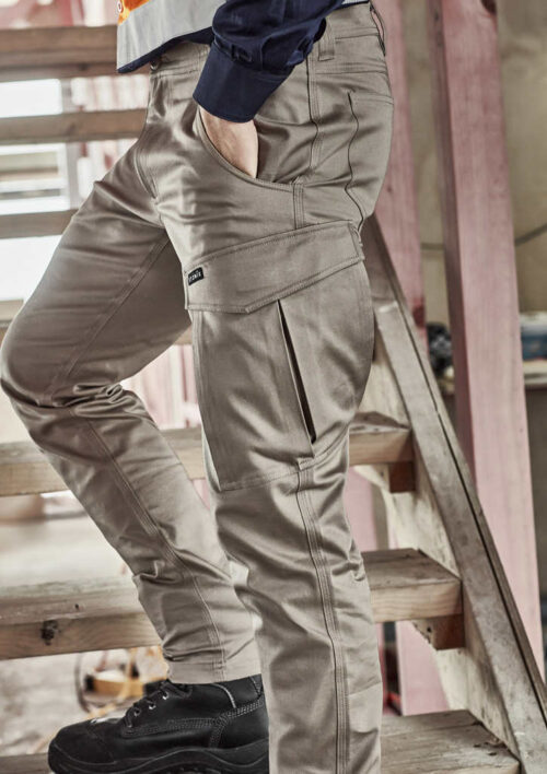 ZP230 Syzmik Mens Essential Basic Stretch Cargo Pant aTalent Khaki 04