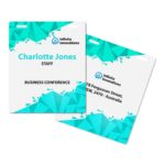 Pocketless Eco Paper Name Tag 95 x 113mm Portrait - Front and Back Identical, 350gsm 2 Slots