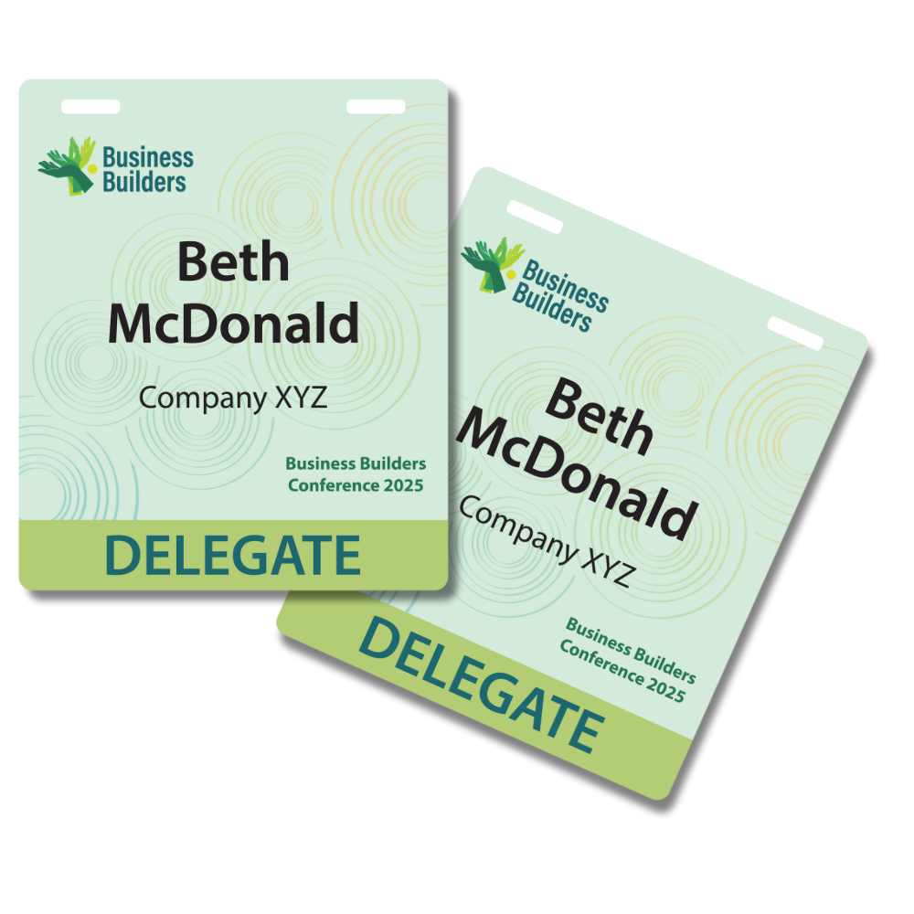 Pocketless Eco Paper Name Tag 95 x 113mm Portrait - Front and Back Identical, RecyBadge™ Biodegradable 2 Slots 1 ET PNT EBIO Variant images PNTLGP CDS EBIOS2