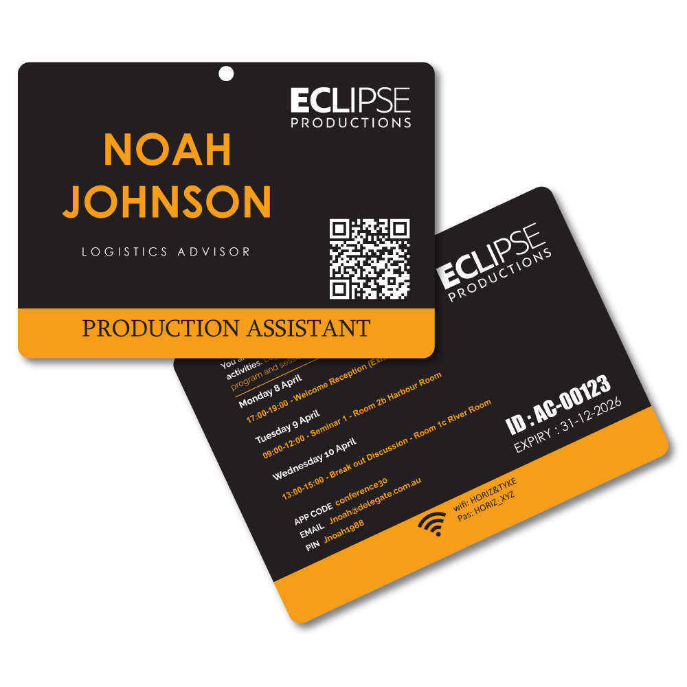 Pocketless Name Tag 105 x 74mm Landscape 2 PNTHMEL Pocketless Name Tag 105 x 74mm Landscape 1 hole