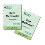 Pocketless Eco Paper Name Tag 105 x 148mm Portrait - Front and Back Identical, RecyBadge™ Biodegradable 2 Slots