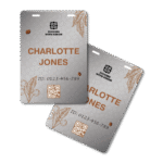 Pocketless Name Tag 105 x 148mm Portrait - Front and Back Identical, Thin Laminate Gloss 2 Slots