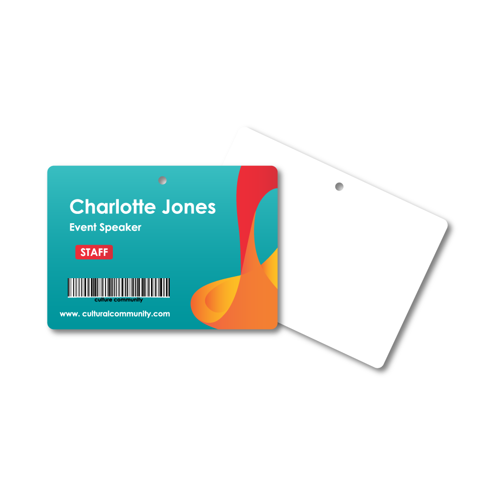 Plastic Card (PET) Landscape Tag 105 x 74mm 2 PTUMEL Plastic Card (PET) Landscape Tag 105 x 74mm 1 hole