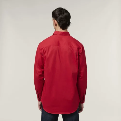 Y04004 Hard Yakka Mustang Closed Front Workshirt Fiery Red 3
