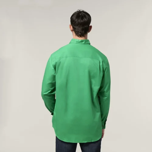 Y04004 Hard Yakka Mustang Closed Front Workshirt Green 3