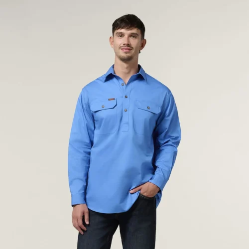 Y04004 Hard Yakka Mustang Closed Front Workshirt light blue 1