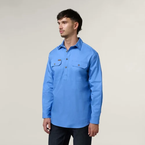 Y04004 Hard Yakka Mustang Closed Front Workshirt light blue 2