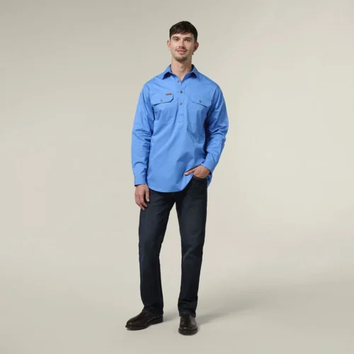 Y04004 Hard Yakka Mustang Closed Front Workshirt light blue 5
