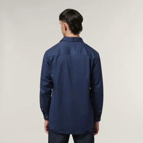 Y04004 Hard Yakka Mustang Closed Front Workshirt navy 3
