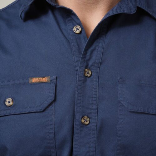 Y04004 Hard Yakka Mustang Closed Front Workshirt navy 5