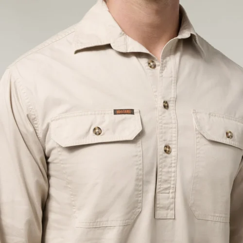 Y04004 Hard Yakka Mustang Closed Front Workshirt pebble 4