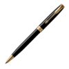 1950784 Parker Sonnet Ballpoint Metal Pen Lacquer Black 23K Gold Plated Trim 1