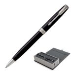 Parker Sonnet Ballpoint Metal Pen Lacquer Black Palladium CT