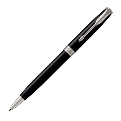 1950792 Parker Sonnet Ballpoint Metal Pen Lacquer Black Palladium CT 2