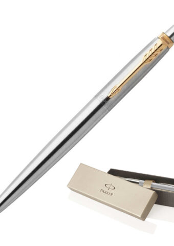 1953345 Parker Jotter Metal Ballpoint Pen Brushed Stainless GT 1