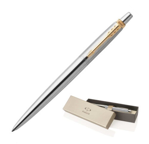 1953345 Parker Jotter Metal Ballpoint Pen Brushed Stainless GT 1