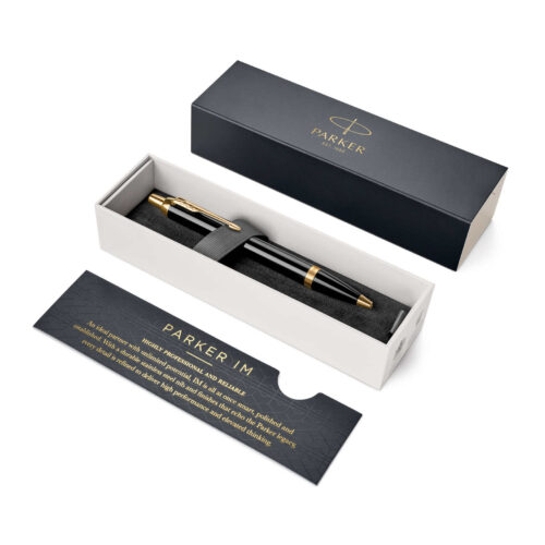 1975638 Parker IM Ballpoint Metal Pen Lacquer Black GT 3