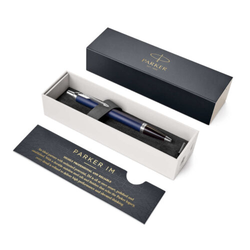 1975640 Parker IM Ballpoint Metal Pen Matte Blue CT 3