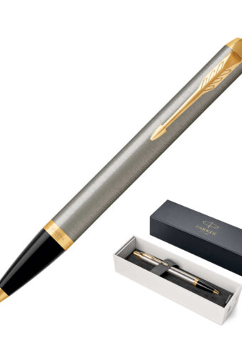 1975642 Parker IM Ballpoint Metal Pen Brushed Stainless GT 1
