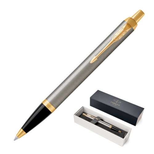 1975642 Parker IM Ballpoint Metal Pen Brushed Stainless GT 1
