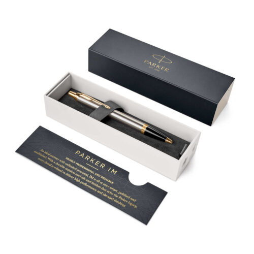 1975642 Parker IM Ballpoint Metal Pen Brushed Stainless GT 3