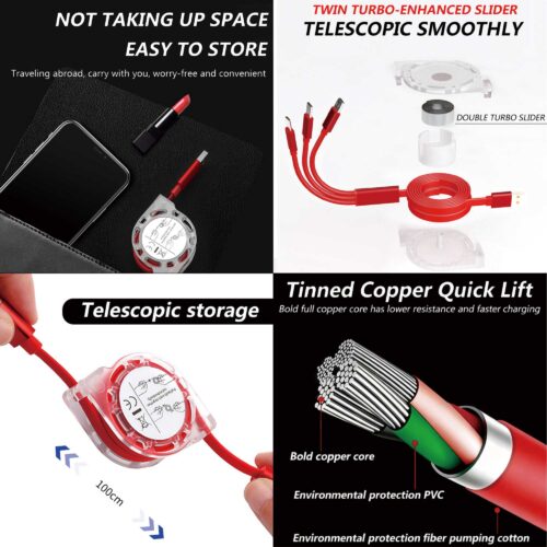 PCBA165 3 in 1 Retractable Charging Cable 4