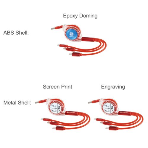 PCBA165 3 in 1 Retractable Charging Cable decoration